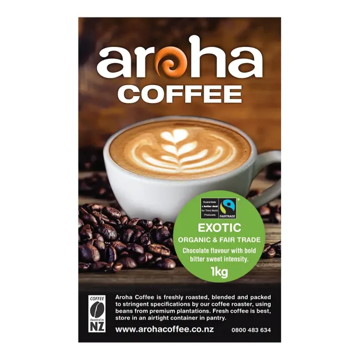 Aroha Coffee Exotic Fair Trade Espresso Grind-1kg